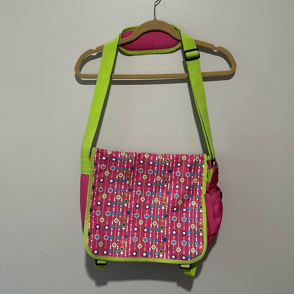 Hanna Andersson Pink Floral Messenger School Bag